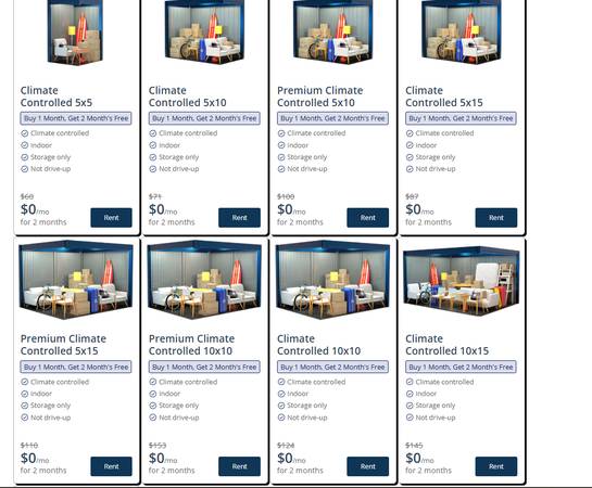 Climate Control units are available! 1