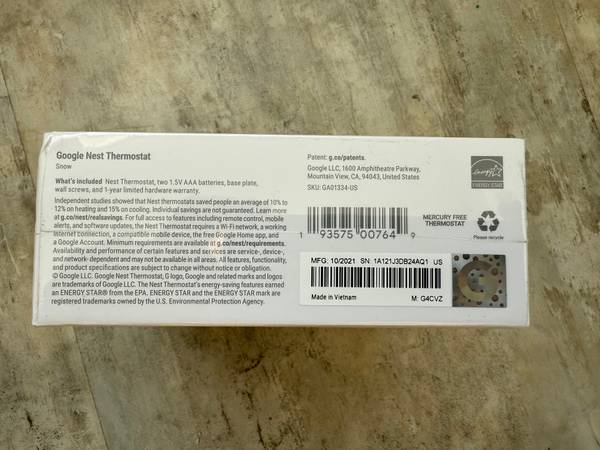 Google Nest Thermostat - $85 (Norwood)63439095677443122