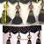 Italian Long 7" black drapery & upholstery fringe trim with beads 4 thumbnail