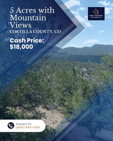 $18,000 / 5ft2 - 5 Acres with Mountain Views – Costilla County, CO (Costilla)63659815132931120