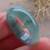 Certified Jadeite Jade Icy Green Burma Myanmar Round Circle Ring NO. 8 12 thumbnail