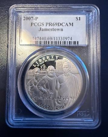Collectible 2007-P Jamestown Commemorative Silver Dollar – PCGS PR69 1