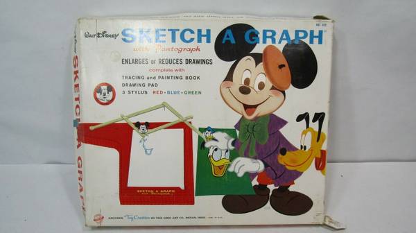 1955 WALT DISNEY'S SKETCH A GRAPH PAINT BOOK 1