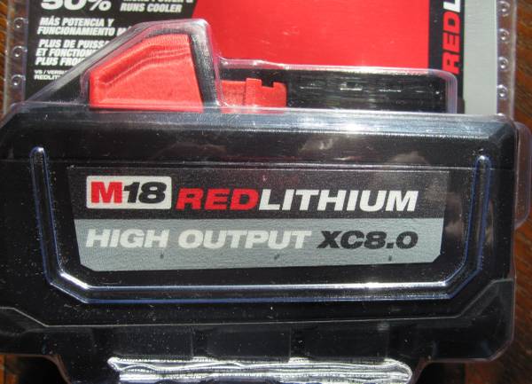 MILWAUKEE M18 Redlithium High Output XC8.0 Battery: NEW 1