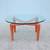 Modern Italian Cherry Wood and Transparent Glass Round Coffee Table 1 thumbnail