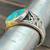 Native American Sterling Silver Navajo Eagle Inlay Turqouise Ring Size 14 thumbnail