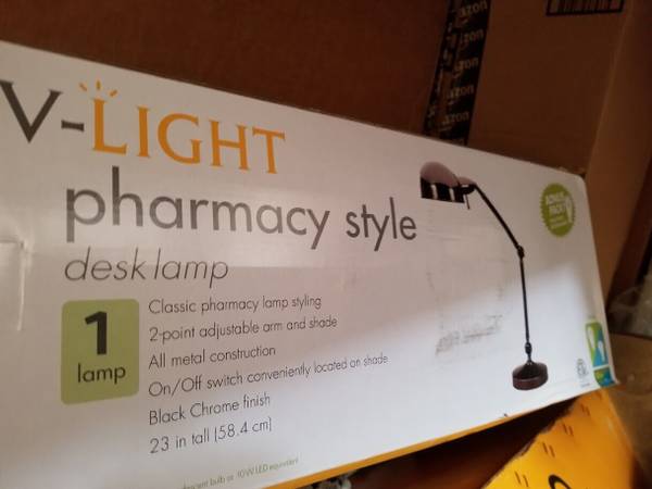 V-LIGHT CFL Pharmacy Style Desk Lamp, Brushed Nickel Finish 1