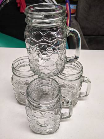 Like new 4 mason jar mug with handle 1