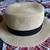 Summer Boater Paper Staw Hat Short Brim Black Ribbon Men Women Sz M/L 55.5cm EUC 6 thumbnail