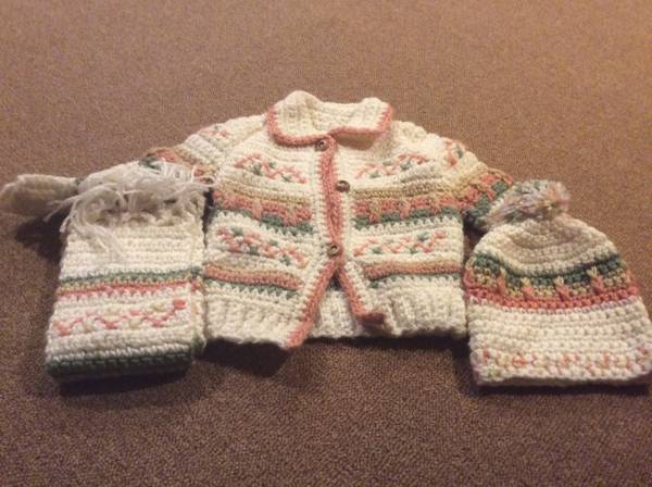 Brand new 3 piece crocheted sweater set 1