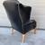 Vintage antique leather nailhead brass wing back chair library Baker 5 thumbnail
