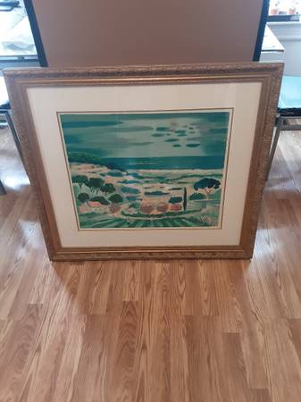 Water Color  painting  Of Land by . Picot 36x32 1