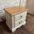 Vintage pine and white country shabby chic 2 drawer nightstand 2 thumbnail