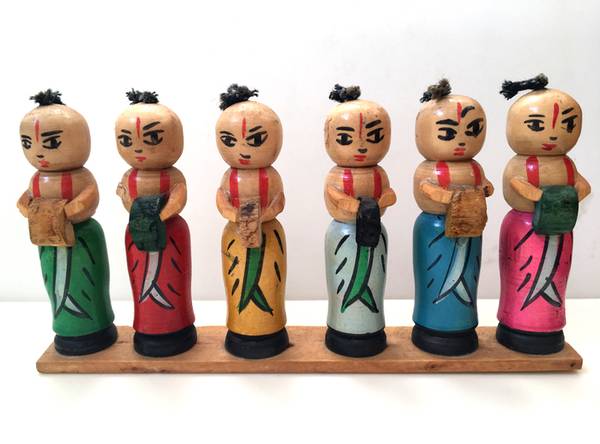 Little Ladies Hand Painted Wooden Figures 1