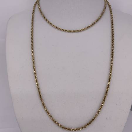 30" 10K Yellow Gold Rope Chain Necklace - 12.3g 1