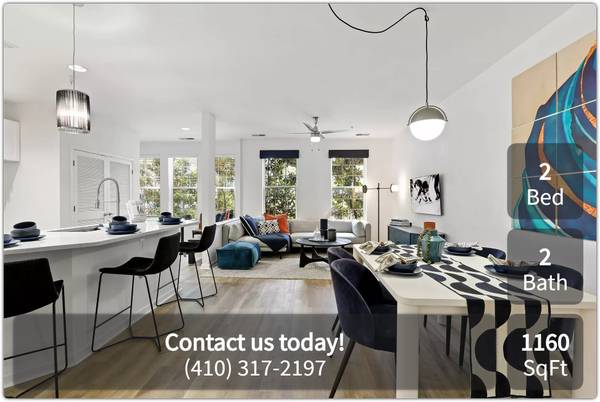 $2,409 / 2br - 1160ft2 - Beautiful 2 Bed / 2 Bath Layout, Tons of Light. Call for a Tour! (Elkridge)63694780164995121