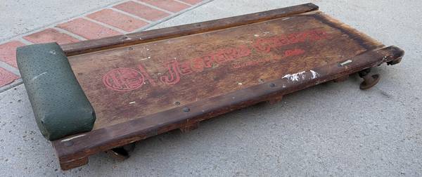 VINTAGE SOLID WOOD LISLE JEEPERS CREEPER MECHANIC ROLLER BOARD! OLD SC 1