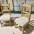 Solid Wood Dining Chairs - White Seats, Rustic 2 thumbnail