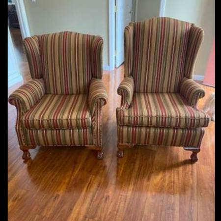 Pair Wingback Chairs 1
