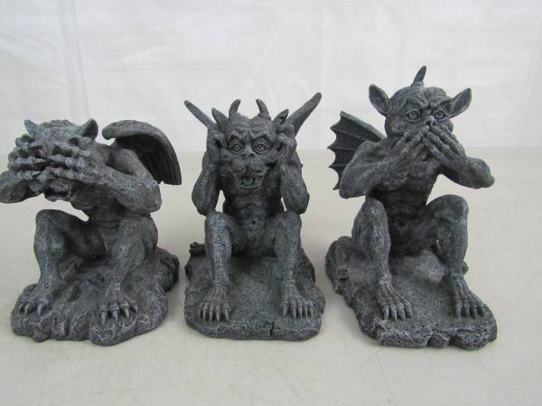 Three Wise Gargoyles See No Evil-Hear No Evil-Speak No Evil 1