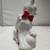 Vintage Porcelain Ceramic 6.75" White Cat Statue-Green Eyes Red Ribbon 3 thumbnail