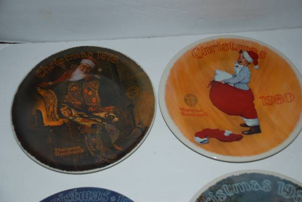 Platos de Navidad de Edwin Knowles Norman Rockwell 1978-1982 - $47 (Poulsbo)63471460500355121