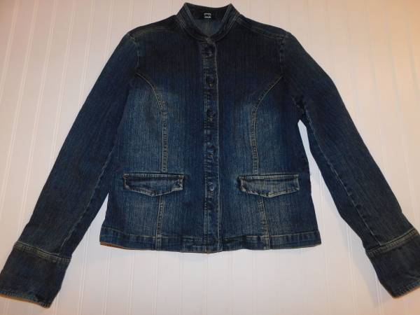 Mossimo Women's size M Stretch Blue Denim Jeans Jacket Coat Y2k 1