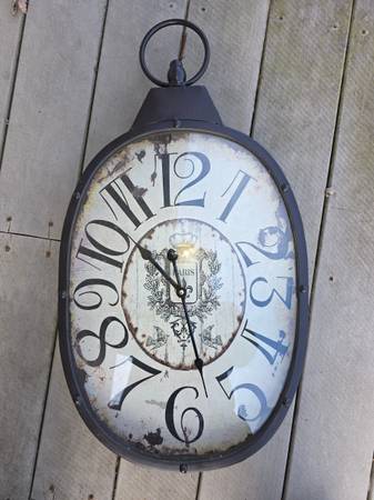 WALL CLOCK, PARIS, DISTRESSED LOOK, 27" 1