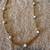 Tracey Mitchell Adjustable Gold Tone Necklace w White Beads and Earrin 2 thumbnail