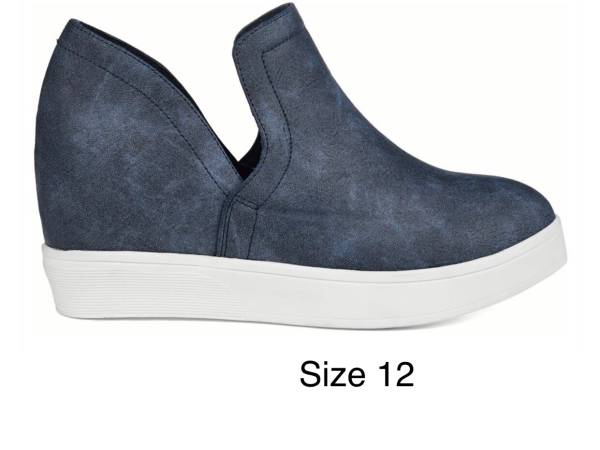 Journee Collection Blue Wedge Slip On Sneakers 1