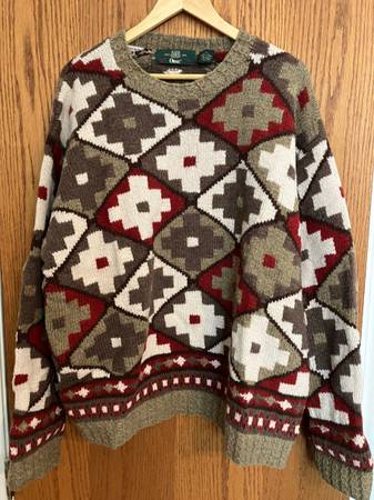 Vintage 1990s ORVIS Men's Pullover Crewneck Sweater Size XL 100% Wool. 1