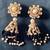 Vintage Seed Bead & Pearl Tassel Necklace Dangle Earrings Set 14 thumbnail