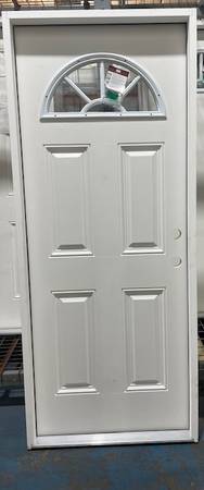 New 32" Fan Lite LH Outswing Fiberglass Exterior Entry Door 1