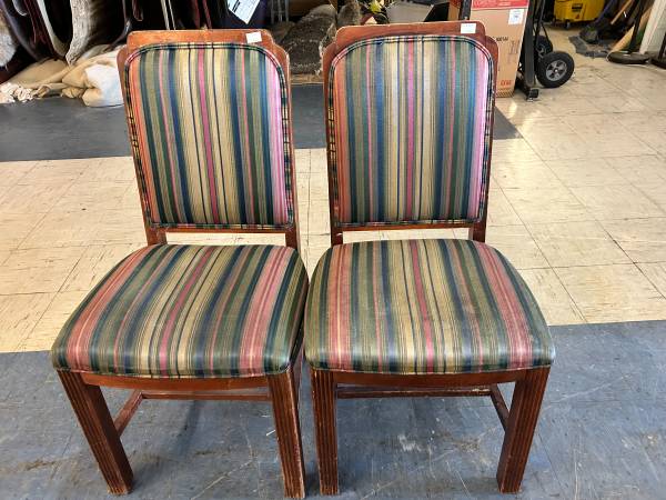 Vintage striped dining chair 1