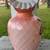 Bohemian Victorian Harrach Pink Glass Quilted Diamond Painted Fan Vase 5 thumbnail