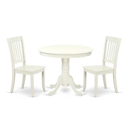 2 - Person Solid Wood Solid Wood Top Pedestal Dining Set 1