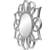 Wall Mirror Round Silver Framed Flower Six Petal Contemporary 2 thumbnail