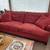 Rust red microfiber sofa 1 thumbnail