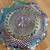 VTG Carnival Glass Dish Blue Iridescent Diamond Cut  And Ruffled 2 thumbnail