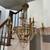 Crystal glass and gold chandelier, candelabra, candles, floral, light 1 thumbnail