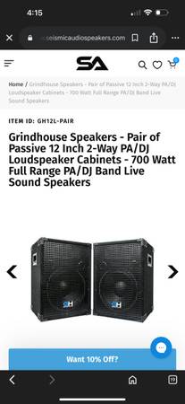 GrindHouse PA speakers 1