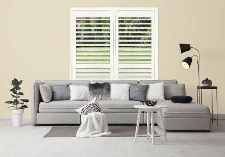 Set of Two Composite Room Darkening Wood Shutters 18"W x 55"T 1