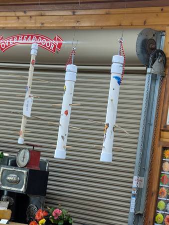 One of a kind refillable pvc hanging bird feeder, available at Justy produce on - $9 (Milwaukee)63471264595843122