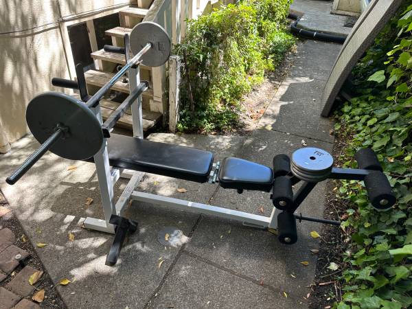 Weight Bench and Weights - $95 (san mateo)63471197910401120
