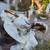 ANTIQUE PAIR OF TORCHBEARER ANGELS Garden Statues Cast Cement 4 thumbnail