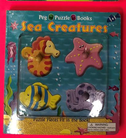 Sea Creatures - Peg Puzzle Books 1