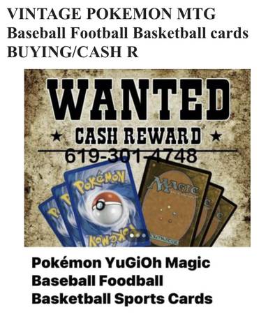 VINTAGE/NEW RARE POKEMON MTG Baseball Football cards BUYING/CASH!!b! 1