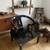 Chin Hua Black Lacquered Chinoiserie Armchair James Mont Horseshoe Rar 4 thumbnail