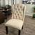 Beige cloth tufted dining chairs 3 thumbnail