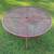 Vtg Mid Century Woodard Iron Round Mesh Top Outdoor Garden Patio Table 5 thumbnail